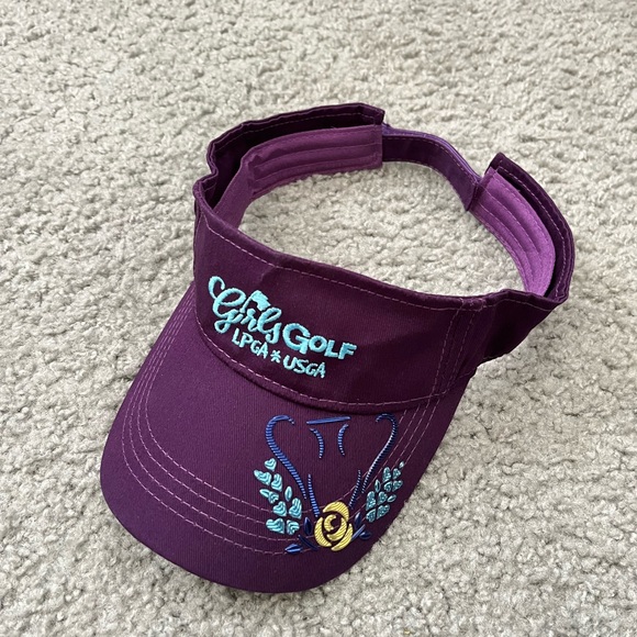LPGA*USGA Accessories - Purple Embroidered LPGA*USGA Girls Golf Visor